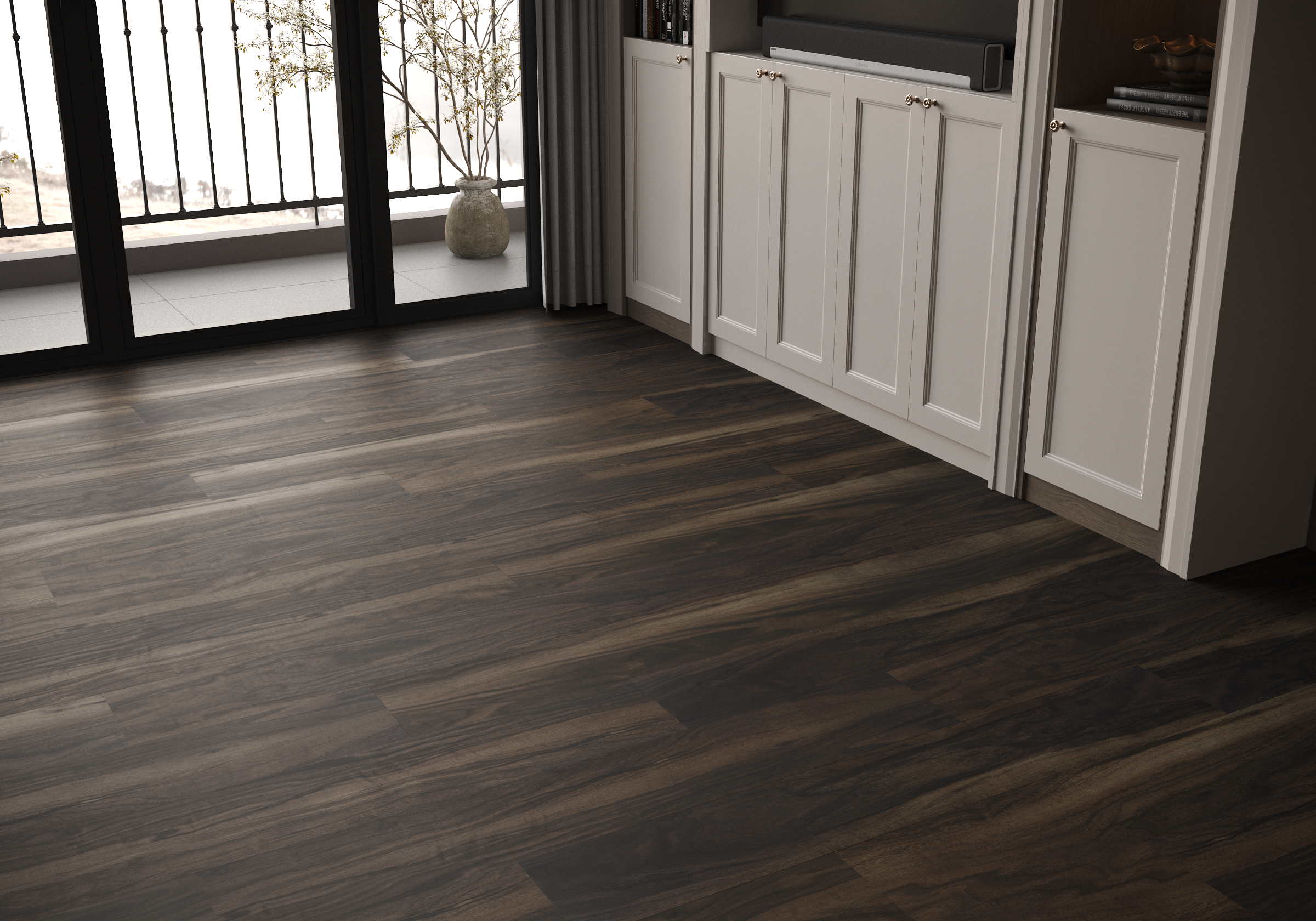 Кварцвиниловая плитка Art East клеевая Art Tile Hit Орех Табако 757-AT 914,4×152,4×2,5 фото в интерьере